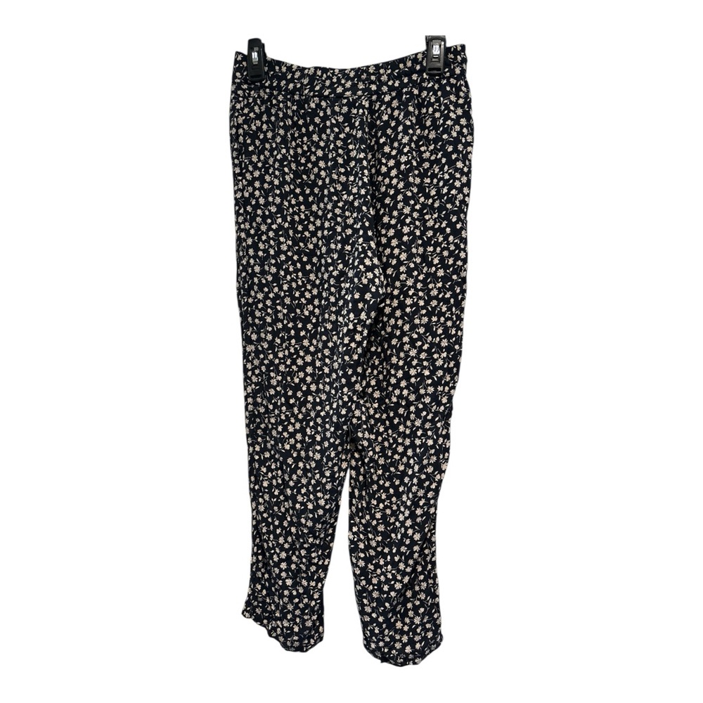 American Eagle Black Floral Viscose Pants Cottagecore Boho - Picture 6 of 7